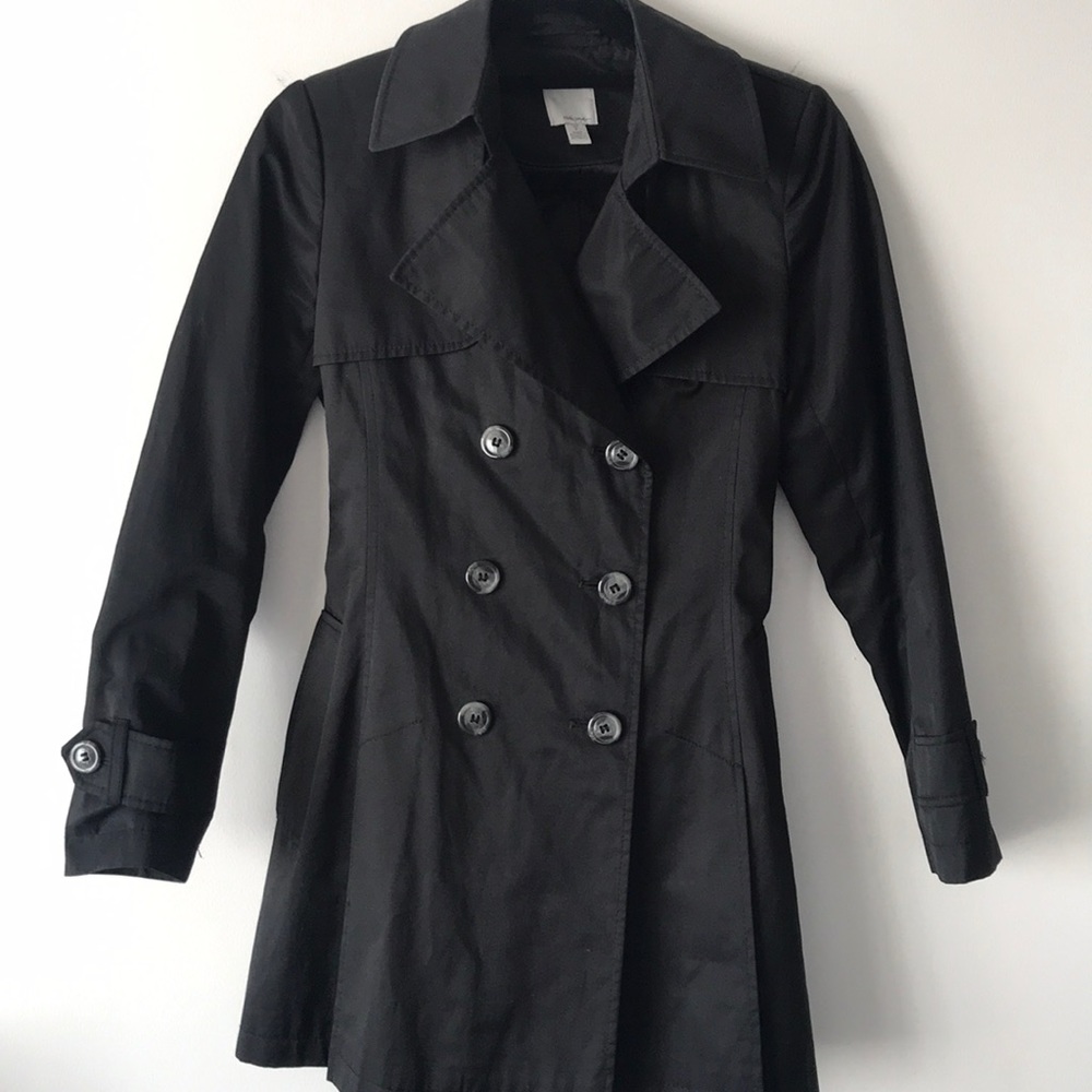 Halogen Black Long Trench Coat
